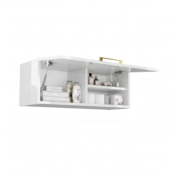 Szafka Łazienkowa Wisząca Pozioma Biały Połysk Sky 03