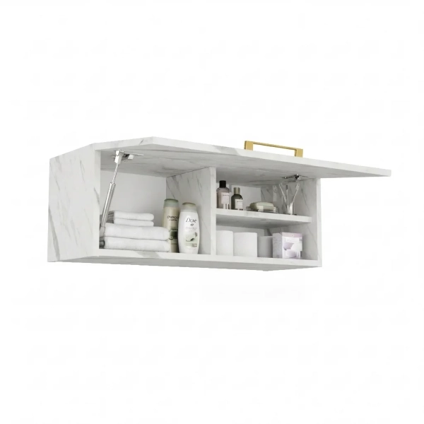 Szafka Łazienkowa Wisząca Pozioma Biały Marmur Sky 03