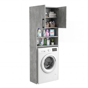 Szafka Regał Łazienkowa Na Pralkę Stojąca Beton Jasny Bella 01