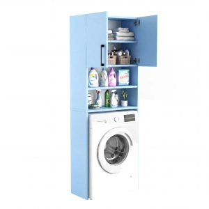 Szafka Regał Łazienkowa Na Pralkę Stojąca Niebieska Bella 01