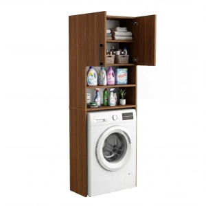 Szafka Regał Łazienkowa Na Pralkę Stojąca Orzech Bella 01