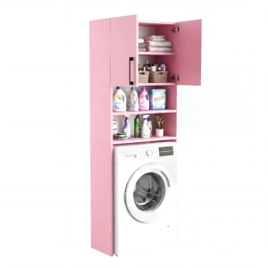 Szafka Regał Łazienkowa Na Pralkę Stojąca Różowa Bella 01