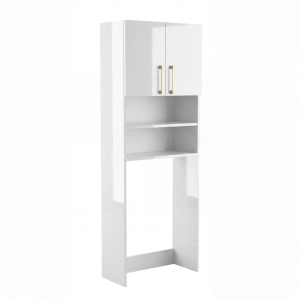 Szafka Regał Łazienkowa Na Pralkę Stojąca Biały Połysk Bella 02