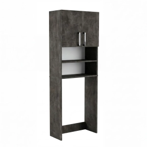 Szafka Regał Łazienkowa Na Pralkę Stojąca Beton Czarny Bella 02