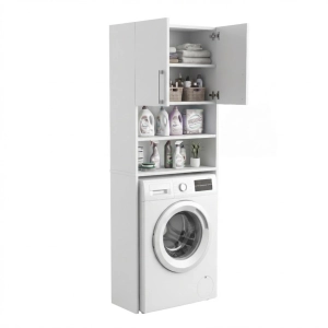 Szafka Regał Łazienkowa Na Pralkę Stojąca Biała Bella 01