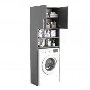 Szafka Regał Łazienkowa Na Pralkę Stojąca Antracyt Bella 01
