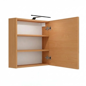 Szafka Łazienkowa Wisząca Z Lustrem Oświetlenie LED Buk Elza 02