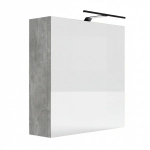 Szafka Łazienkowa Wisząca Z Lustrem Oświetlenie LED Beton Jasny Elza