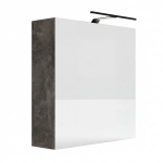 Szafka Łazienkowa Wisząca Z Lustrem Oświetlenie LED Beton Czarny Elza