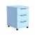 Kontenerek Pod biurko Na Kółkach Zamykany z 3 Szufladami Niebieski Max 01