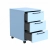 Kontenerek Pod biurko Na Kółkach Zamykany z 3 Szufladami Niebieski Max 02