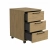 Kontenerek Pod biurko Na Kółkach Zamykany z 3 Szufladami Dąb Kamienny Max 02