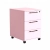 Kontenerek Pod biurko Na Kółkach Zamykany z 3 Szufladami Różowy Max 01