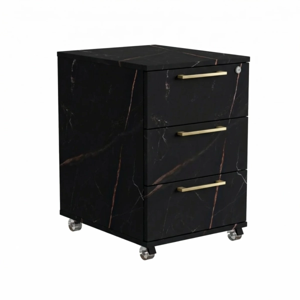 Kontenerek Pod biurko Na Kółkach Zamykany z 3 Szufladami San Sebastian Max 01