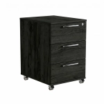 Kontenerek Pod biurko Na Kółkach Zamykany z 3 Szufladami Czarny Onyx Max