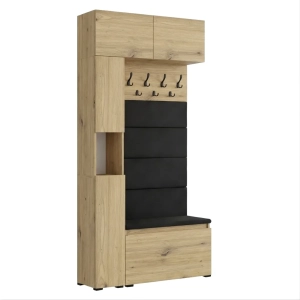 Garderoba Szafka Do Przedpokoju Na Buty z Siedziskiem Słupek Panele Tapicerowane Wieszak Artisan Zestaw Nadstawka 02