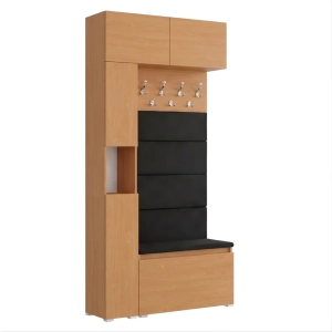 Garderoba Szafka Do Przedpokoju Na Buty z Siedziskiem Słupek Panele Tapicerowane Wieszak Buk Zestaw Nadstawka 02