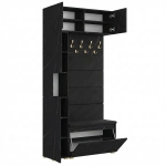 Garderoba Szafka Do Przedpokoju Na Buty z Siedziskiem Słupek Panele Tapicerowane Wieszak San Sebastian Zestaw Nadstawka