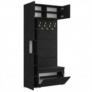 Garderoba Szafka Do Przedpokoju Na Buty z Siedziskiem Słupek Panele Tapicerowane Wieszak San Sebastian Zestaw Nadstawka 01