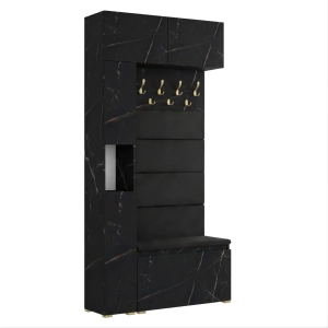 Garderoba Szafka Do Przedpokoju Na Buty z Siedziskiem Słupek Panele Tapicerowane Wieszak San Sebastian Zestaw Nadstawka 02