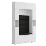 Garderoba Szafka Do Przedpokoju Na Buty z Siedziskiem Słupek Panele Tapicerowane Wieszak Biała Zestaw Nadstawka Podwójny