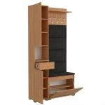 Garderoba Szafka Do Przedpokoju Na Buty z Siedziskiem Słupek Panele Tapicerowane Wieszak Buk Zestaw Szuflada