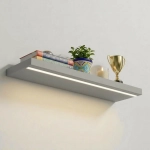 Półka Wisząca Ścienna do Pokoju Łazienki i Kuchni na Ścianę na Książki LED Popiel Ula