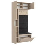 Garderoba Szafka Do Przedpokoju Na Buty z Siedziskiem Słupek Panele Tapicerowane Wieszak Kaszmir Zestaw Nadstawka