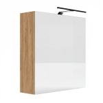 Szafka Łazienkowa Wisząca Z Lustrem Oświetlenie LED Złoty Craft Elza