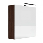 Szafka Łazienkowa Wisząca Z Lustrem Oświetlenie LED Wenge Elza