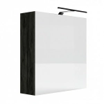 Szafka Łazienkowa Wisząca Z Lustrem Oświetlenie LED Czarny Onyx Elza