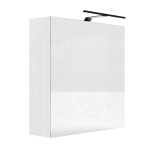 Szafka Łazienkowa Wisząca Z Lustrem Oświetlenie LED Biała Elza