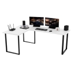 Biurko Gamingowe Dla Gracza Narożne Duże Blenda Białe VINI