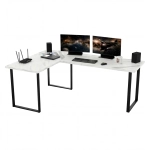 Biurko Gamingowe Dla Gracza Narożne Duże Blenda Biały Marmur VINI