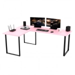 Biurko Gamingowe Dla Gracza Narożne Duże Blenda Różowe VINI