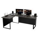 Biurko Gamingowe Dla Gracza Narożne Duże Blenda Beton Czarny VINI