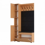 Garderoba Szafka Do Przedpokoju Na Buty z Siedziskiem Słupek Panele Tapicerowane Wieszak Buk Zestaw