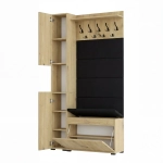 Garderoba Szafka Do Przedpokoju Na Buty z Siedziskiem Słupek Panele Tapicerowane Wieszak Artisan Zestaw