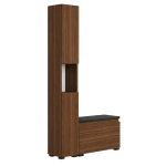 Szafka Do Przedpokoju Na Buty Pojemna z Siedziskiem Słupek Z Półkami Orzech Nova Sora