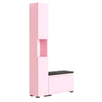 Szafka Do Przedpokoju Na Buty Pojemna z Siedziskiem Słupek Z Półkami Różowy Nova Sora