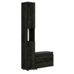 Szafka Do Przedpokoju Na Buty Pojemna z Siedziskiem Słupek Z Półkami Czarny Onyx Nova Sora