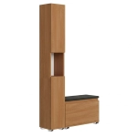 Szafka Do Przedpokoju Na Buty Pojemna z Siedziskiem Słupek Z Półkami Olcha Nova Sora