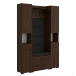 Garderoba Szafka Do Przedpokoju Na Buty z Siedziskiem Słupek Panele Tapicerowane Wieszak Wenge Szfulady Zestaw Podwójny