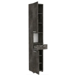 Szafka Łazienkowa Stojąca Słupek z Szufladą Beton Czarny Lora 2