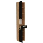 Szafka Łazienkowa Stojąca Słupek z Szufladą Złoty Craft i Czarny Lora 2