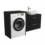 Szafka łazienkowa na pralkę i umywalkę wisząca nadblatowa z blatem szuflady San Sebastian Lucy Paula Pojedyncza