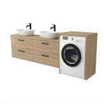 Szafka łazienkowa na pralkę i umywalkę wisząca nadblatowa z blatem szuflady Sonoma Lucy Paula Podwójna