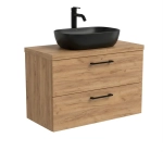 Szafka Łazienkowa Wisząca Pod Umywalkę Z Szufladami Z Blatem Nadblatowa Złoty Craft Paula