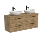 Szafka Łazienkowa Wisząca Pod Umywalkę Z Szufladami Podwójna Z Blatem Nadblatowa Wotan Paula