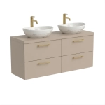 Szafka Łazienkowa Wisząca Pod Umywalkę Z Szufladami Podwójna Z Blatem Nadblatowa Kaszmir Paula